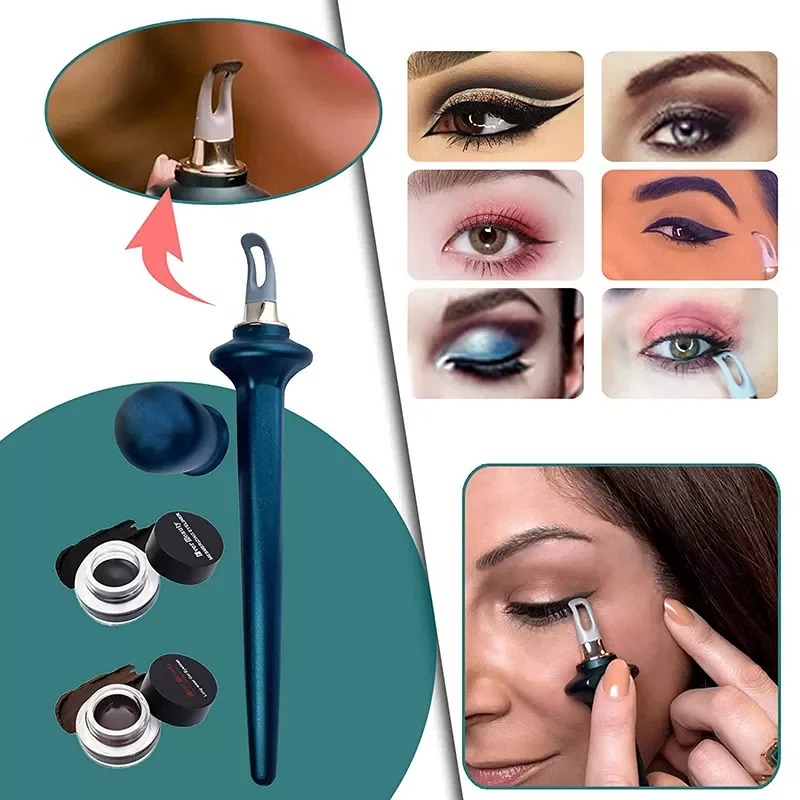 

2022New Guide Tools Easy No-Skip Eyeliner Gel Reusable Silicone Eyeliner Brush Eyeliner for Shaky Hands Beginer Makeup Tool Pen