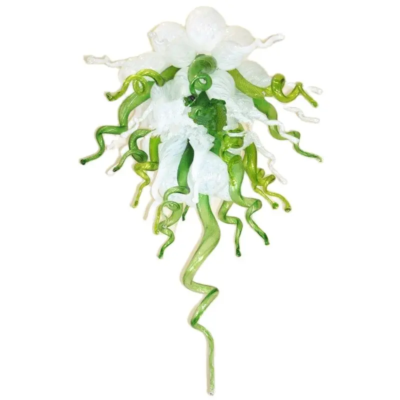 

Hand Blown Pendant Lamp Green White Color LED Home Decoration Modern Murano Glass Chandeliers 24"
