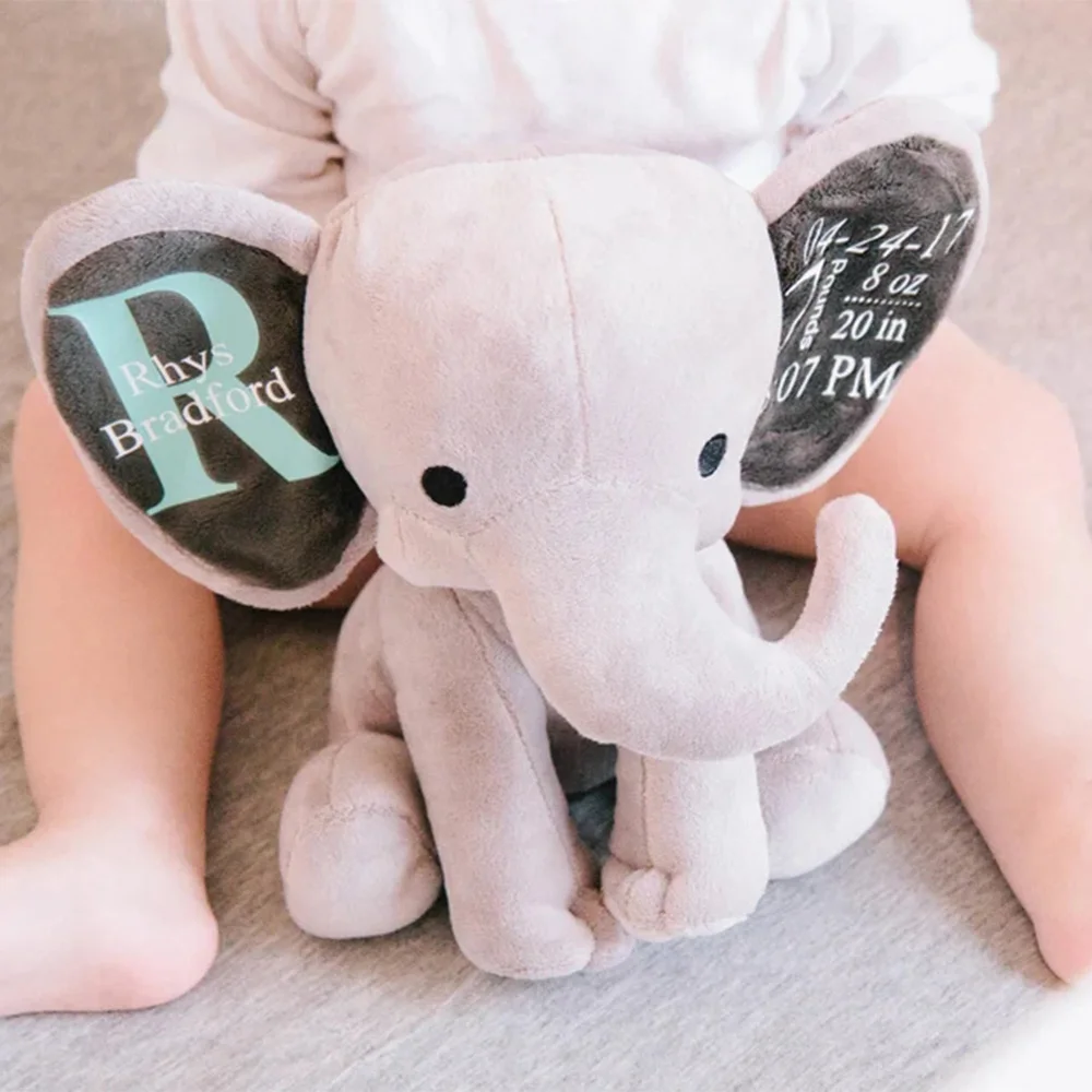

Personalized Baby gift Keepsake Baby Boy Gift Custom baby plush Concise design Birth Stat Elephant Baby Shower Gift Girl Gift