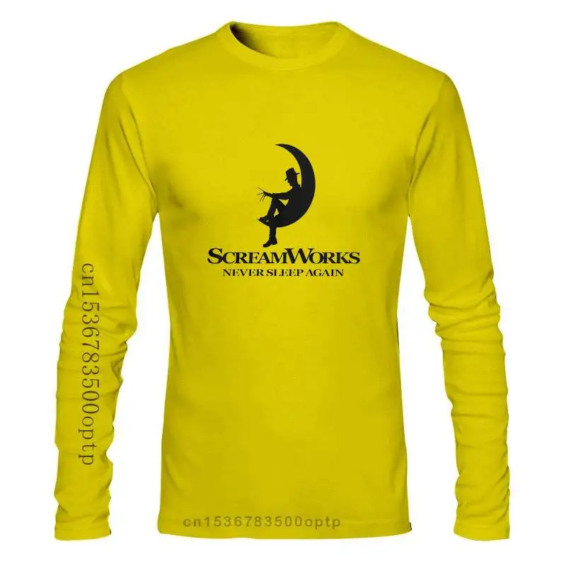 

2022 Halloween Animated T Shirt ScreamWorks Black T-Shirt Short-Sleeve 100 Percent Cotton Tee Shirt Funny Tshirt