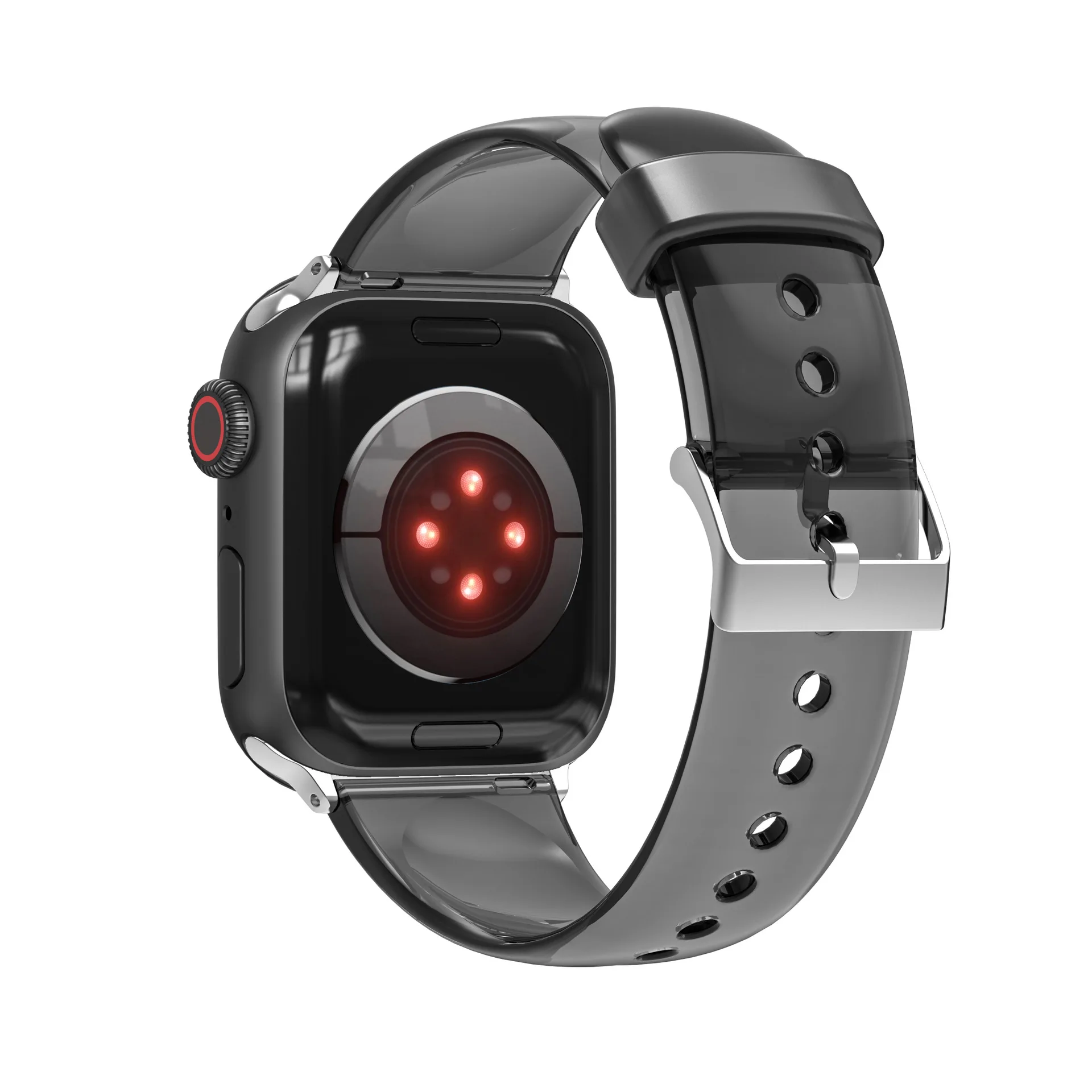 Clear TPU Strap for Apple Watch Band 45mm 49mm 44mm 42mm 41mm 40mm Sports Transparent Bracelet iWatch series 8 7 6 5 se 4 Ultra