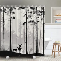 deer rustic shower curtain cabin lodge farmhouse forest country wildlife woodland gray shower curtains with hooks bathroom decor