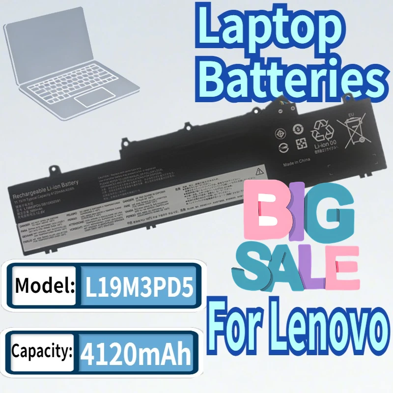 Фото Аккумулятор для ноутбуков Lenovo ThinkPad E14 E15 GEN2 3, 11.1V, модели TP00117A, L19C3PD5, L19L3PD5, L19M3PD5, L20C3PD4, L20D3PD4, L20M3PD4 №1
