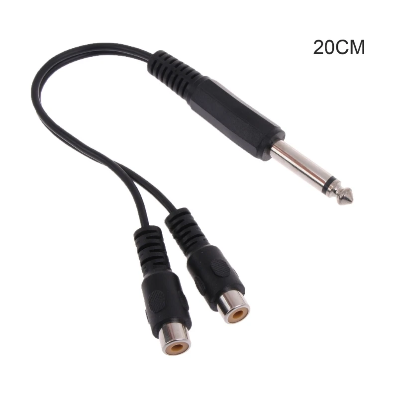 

Audio- Connection Wire Stereo-Audio Y Cable 6.35 Large Three Core to 2RCA Female