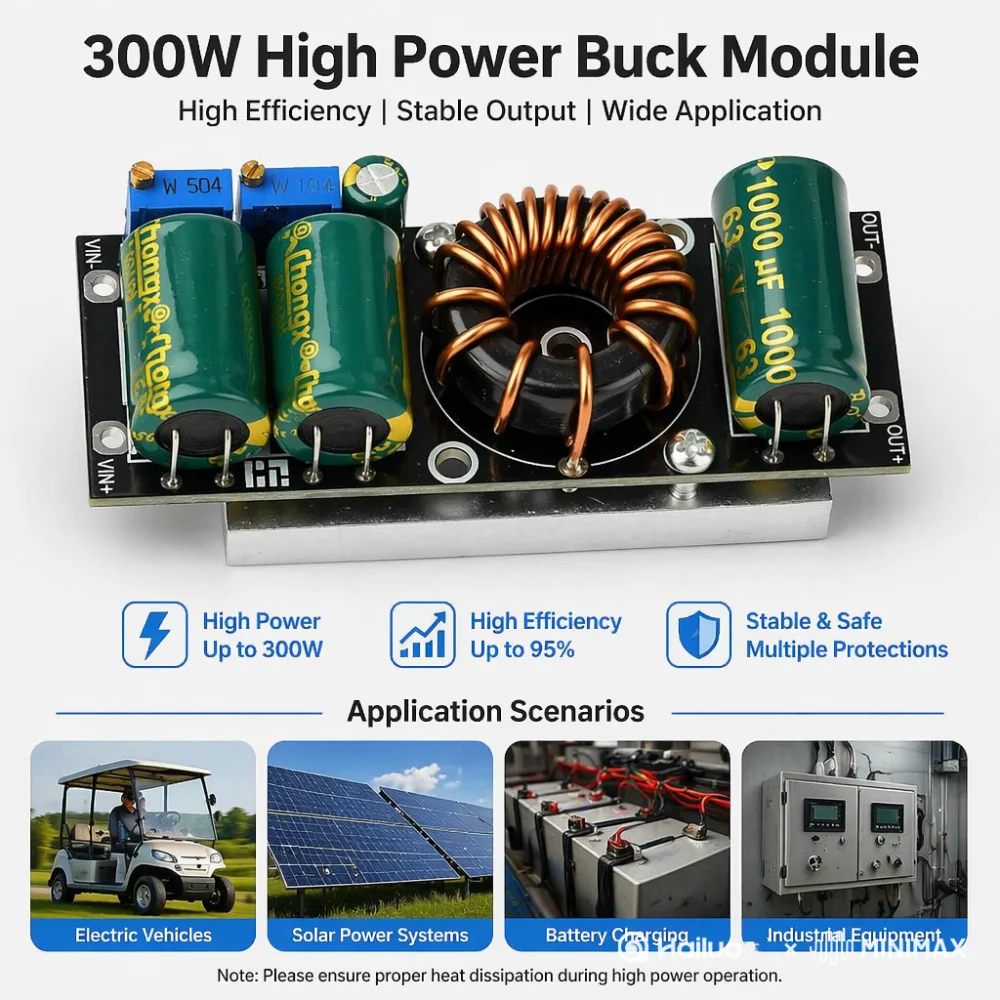 Фото 300 Вт 600 Вт высокомощный регулируемый модуль снижения DC-DC 12V-75V до 5V 19V 21V 24V 48V 25A 17-100V до 3-50V 20A №2