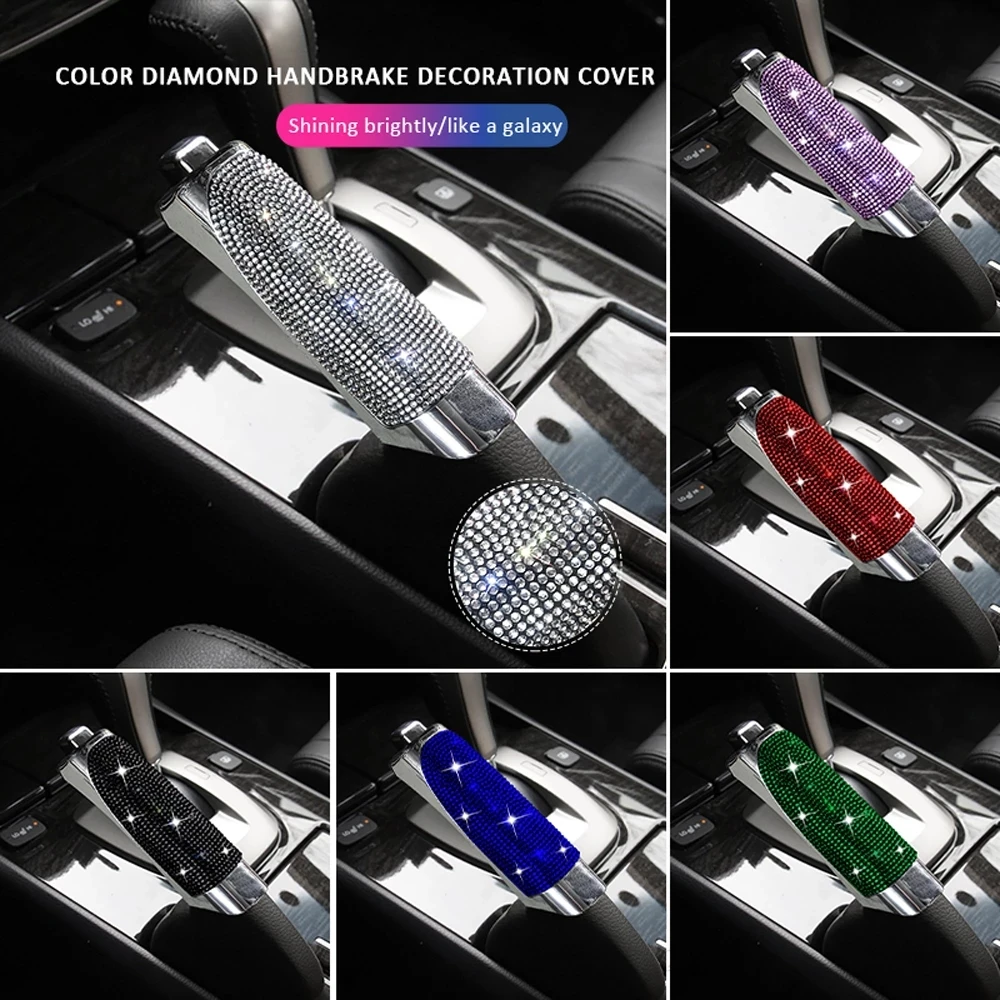 

New Luxury Diamond Car Gears Handbrake Cover Auto Decoration Rhinestone Universal Bling Car Accessories Interior for Women Girls