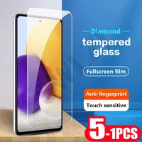 5 1pcs 9h on the tempered glass for samsung galaxy a02s a12 a22 a32 a42 a52 a72 phone screen protector protective film