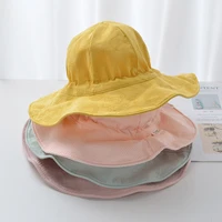 wide brim hat for baby fisherman hat summer sunshade solid color cap girls beach outdoor breathable bucket cap visor hat