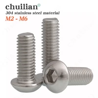 m2 m2 5 m3 m4 m5 m6 304 a2 round 304 stainless steel screws hex socket button head allen bolt mechanical screw