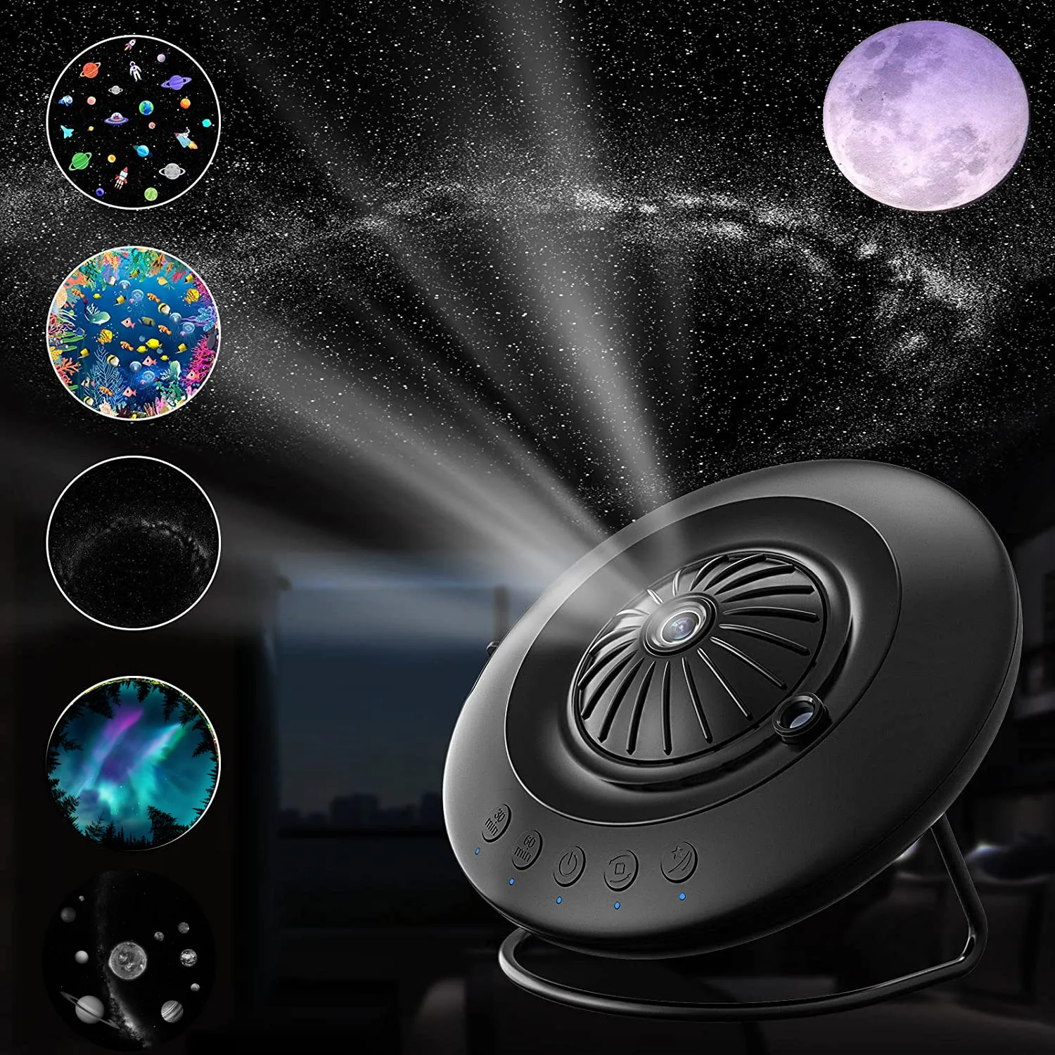 

8 In 1 Galaxy Projector Night Lights Star Planetarium Projector 360° Adjustable Projector for Kids Bedroom Ceiling Home Theater