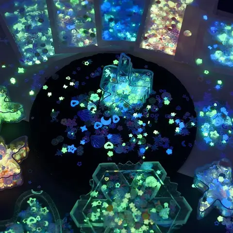 10 г Светящиеся блестки эпоксидная смола наполнение оболочки звезды блестки Сделай Сам эпоксидная смола силиконовая форма для дизайна ногтей украшения ювелирных изделий