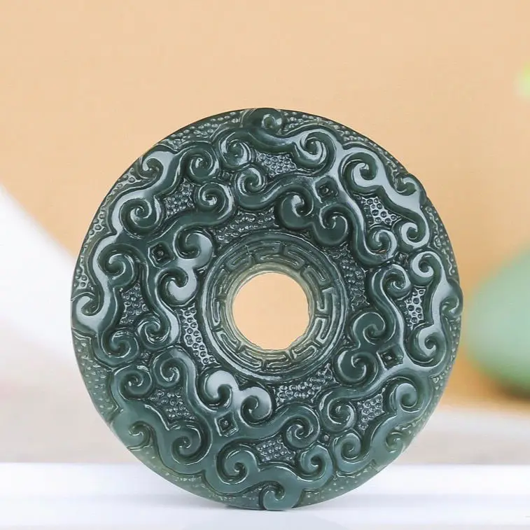 100% Natural hetian jade hand carved Safety Buckle luck jade pendant jade necklaces women pendants jade gifts for women