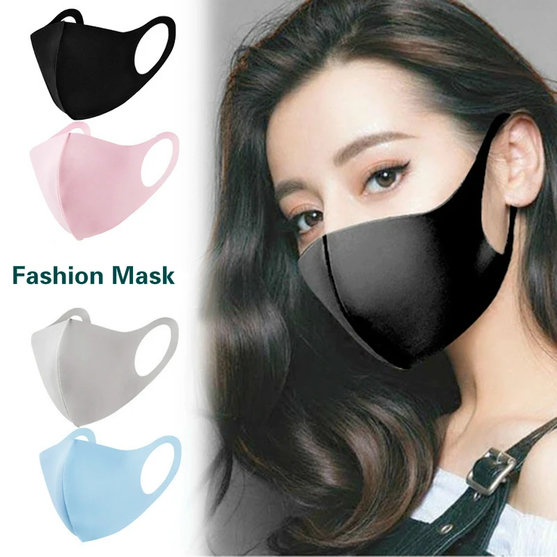 

2PCS Ice Cotton Face Mouth Mask Cover Dustproof Anti Smog Reusable Mask Adult Kids Washable Anti-Sunburn Haze Mask Fashionable