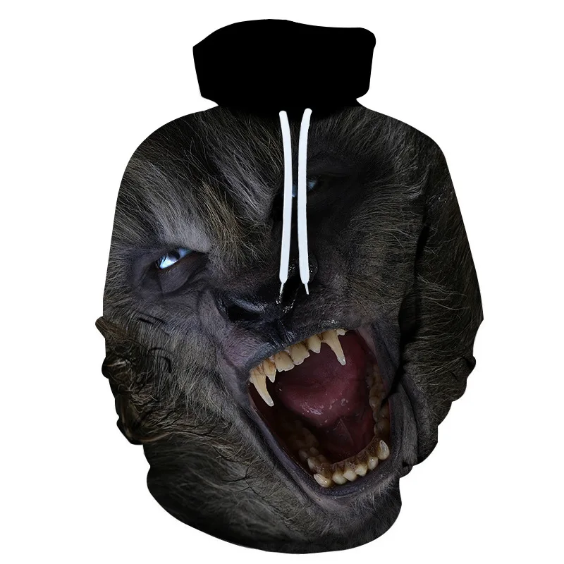 

2023 New Mature Men 3D Hoodie Y2K Wolf Graphic Hoodies Personality Women Pullovers Casual Fashion Spring Autumn Clothing Tops