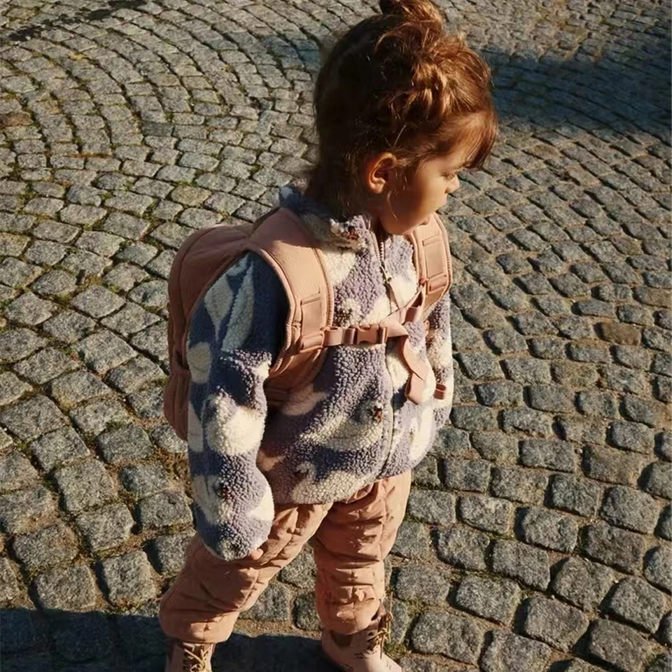 1-9Y KS Winter Baby Boys Lambswool Jacket Coat Kids Cotton Outerwear Toddler Girls Fleece Flight Suit Children's Clothing