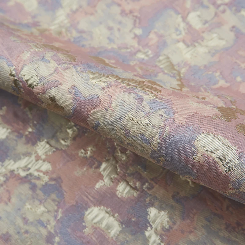 Розовые золотые фиолетовые жаккардовые ткани Текстиль для женщин Дамаск