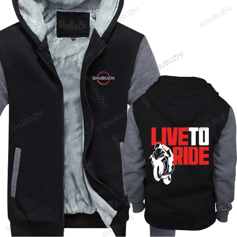 

Men Cotton hoody autumn winter Brand hooded jacket Live To Ride Motorbike Ride CBR Ninja man fashion thick hoodies zipper black