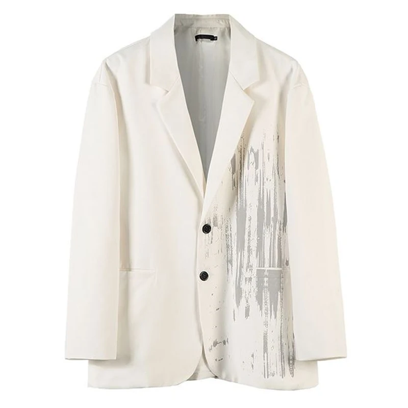 

High-End Print Blazer Korean Fashion Jacket Nightclub Stage Dj Singer Mens Blazer Jacket Business Suit Male Slim Fit Party Dress