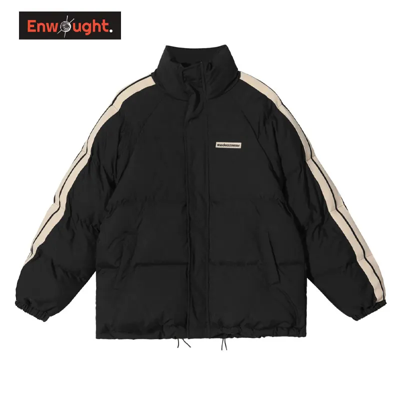 

y2k Winter Parkas Hip Hop Solid Trapstar Jackets Men Streetwear Simple Style Heavy Down Jacket Oversize Windbreaker Coats Cotton