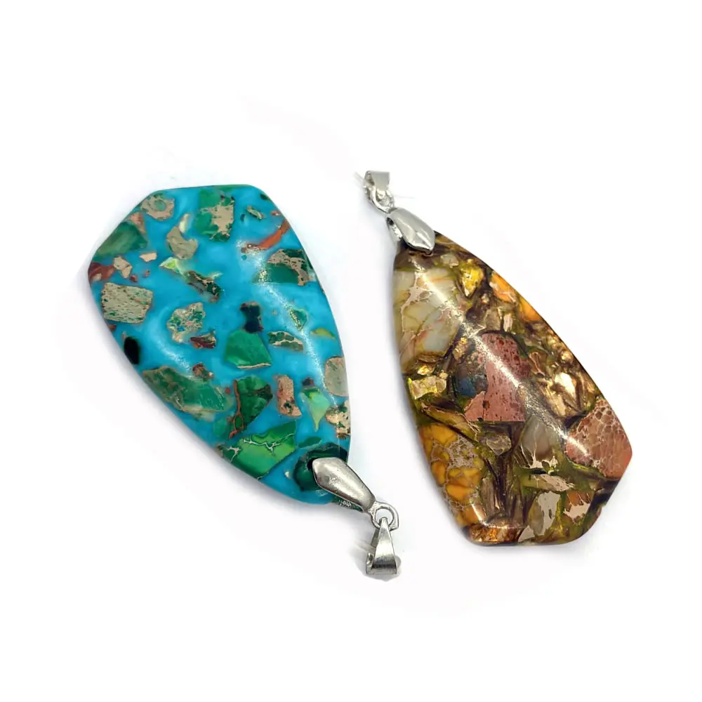 

1pcs Natural Stone Turquoise Pendant 29x50mm Water Drop Shape Flower Pine Charm Jewelry Making DIY Jewelry Necklace Accessories