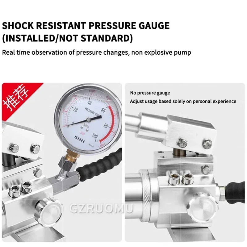 Гидравлический ручной насос высокого давления Φ 700 кг/км² куб. См с манометром