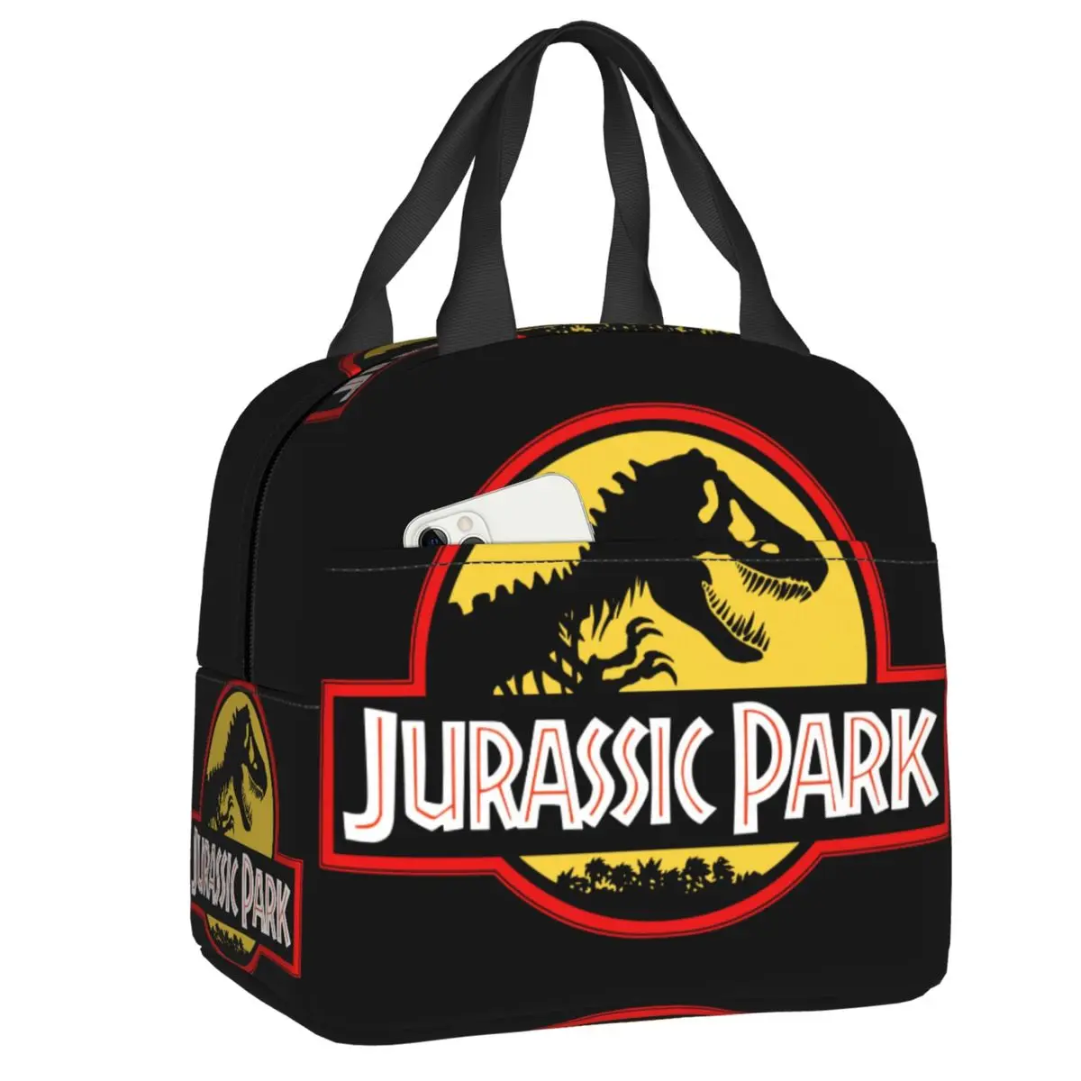 

Dinosaur World Jurassic Park Insulated Lunch Bag Women Leakproof Adventure Movie Cooler Thermal Lunch Tote Beach Camping Travel