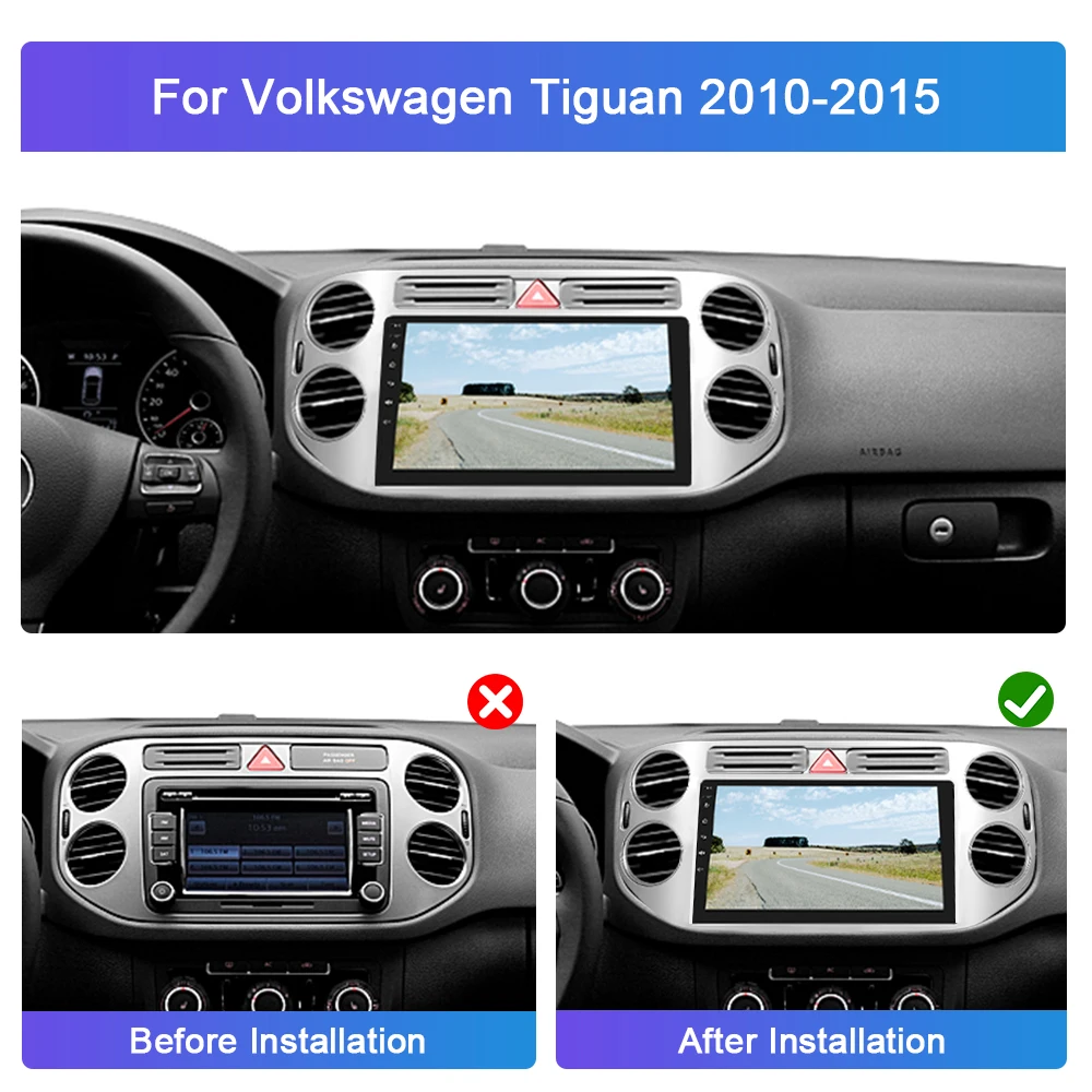Автомагнитола Podofo для Volkswagen Tiguan 2010-2015 мультимедийный видеоплеер Carplay GPS-навигация