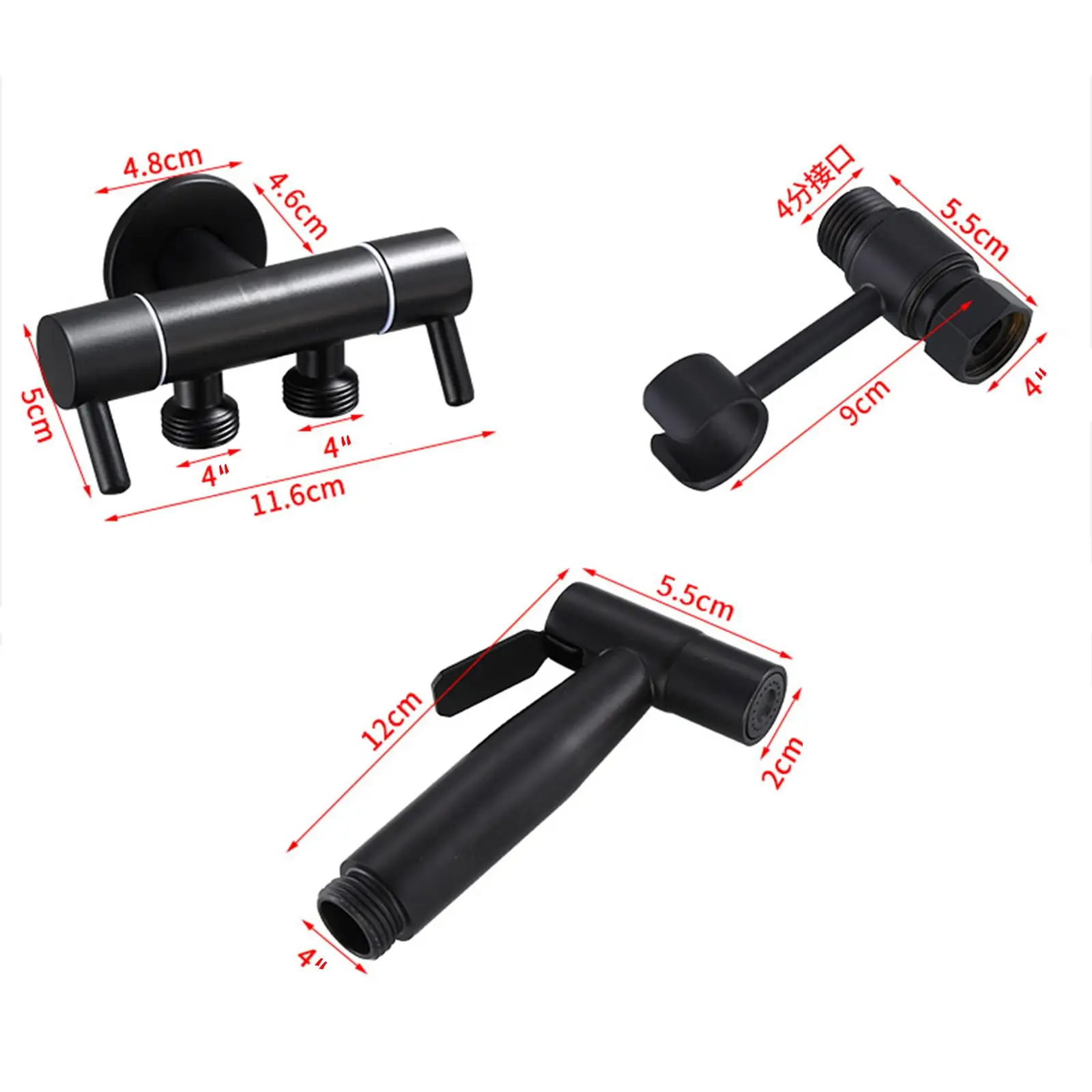 

Bidet Sprayer Durable Universal Bathroom Tap Anti Rust Stainless Steel High Pressure for Hotel Showering Cleaning Floor Bathing