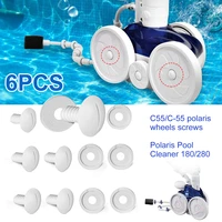 6pcs c55 wheel screws accessories kit for polaris models pool cleaner for polaris 180280 swimming pool cleaner white