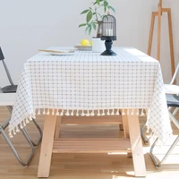 cotton linen japanese tassel border rectangular table cloth kitchen table map towel tablecloth household coffee tabletowel decor