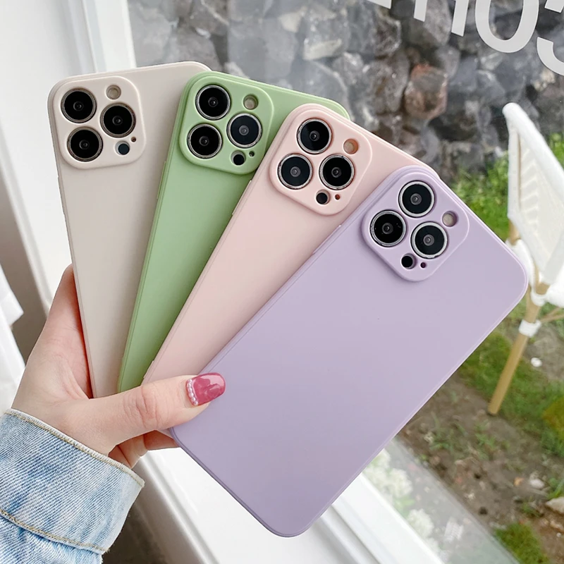 

Shockproof Phone Case For iPhone 11 12 13 Pro Max Full Lens Protection Cover For iPhone X XS Max XR 7 8 Plus SE2 Soft Cases TPU