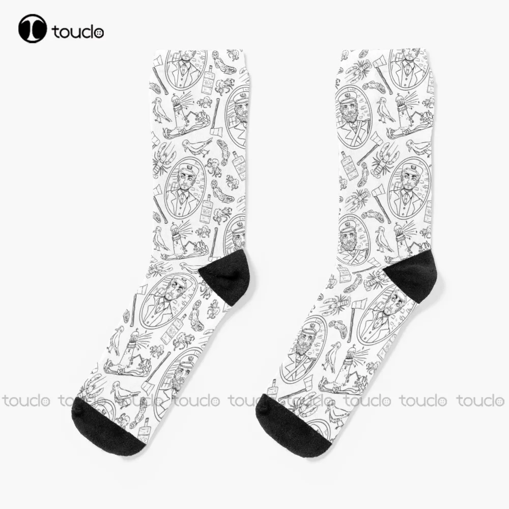 

The Lighthouse Pattern #3 Black And White Socks Boys Football Socks 360° Digital Print Comfortable Best Girls Sports Funny Gift
