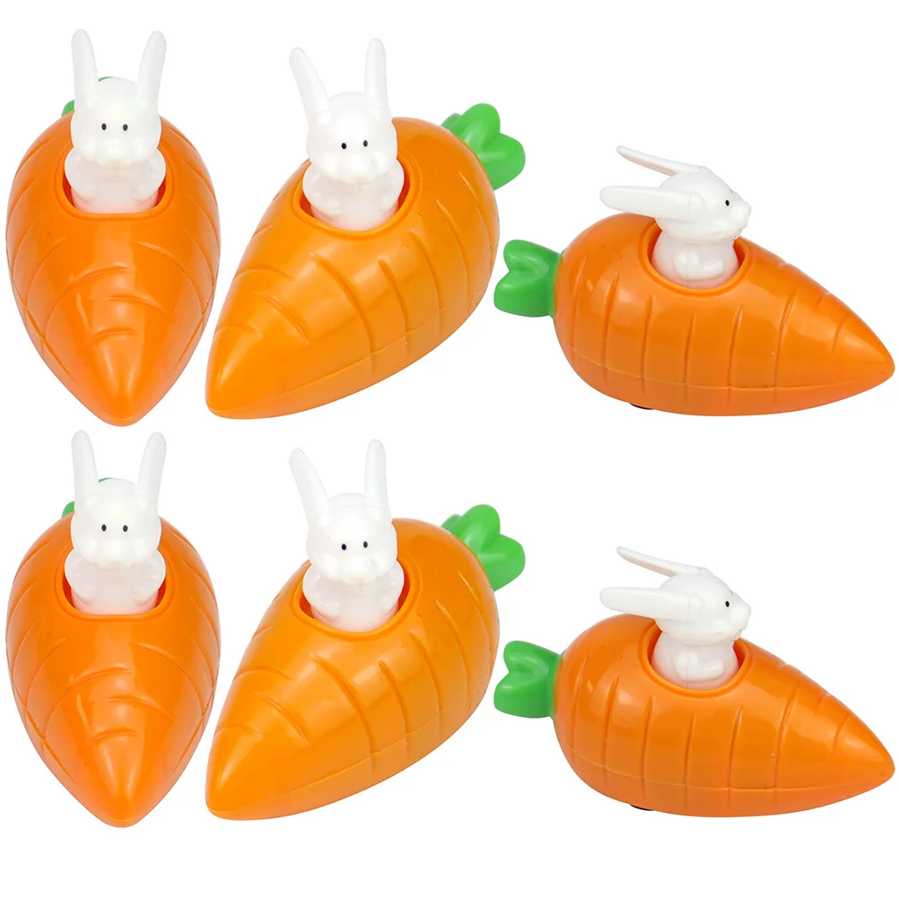 

6 Pcs Bunny Toys Kids Carrot Pull Back Toddlers Baby Party Favors Friction Powered Boy