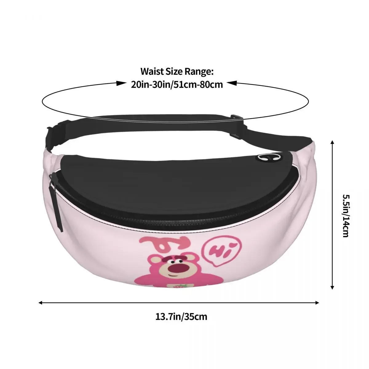 Забавная сумка Hello Lotso Huggin с клубничным медведем поясная через плечо для мужчин и