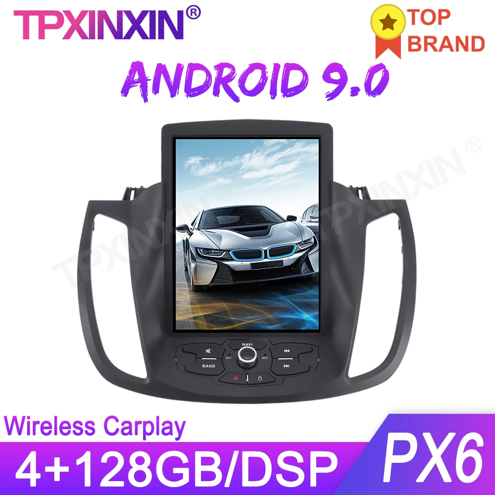 

Автомобильная стереосистема Tesla Style для Ford KUGA 2013-2017, Android, GPS-навигация, головное устройство, мультимедийный плеер, автомобильное радио, беспроводное Carplay