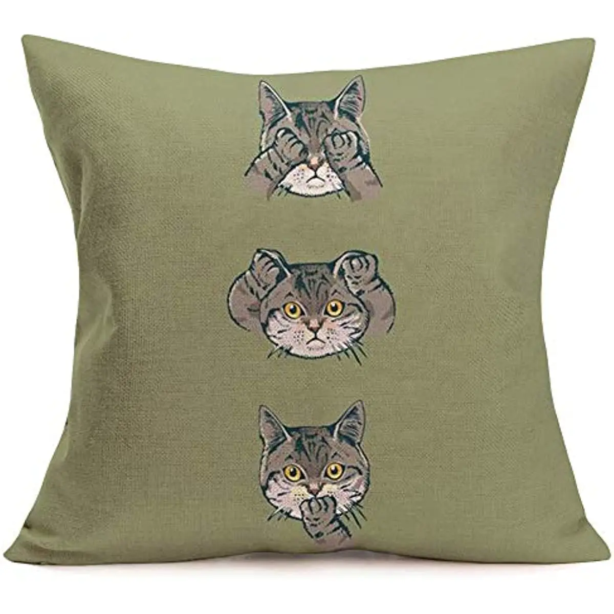 

Animal Rules Throw Pillow Case Funny Cat Dumb Show Design for Home Office Decor Cotton Linen Standard 18x18 Inches Cushion Cover