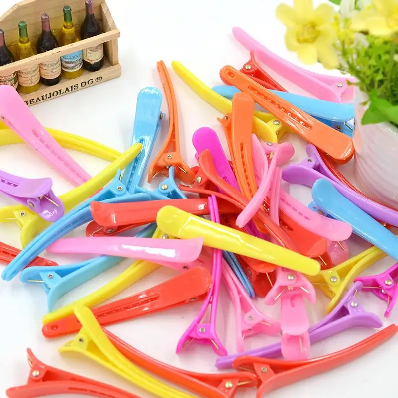 

10Pcs Multicolor Plastic Barrettes Duck Teeth Bows Hair Clips Hairdressing Salon Hair Grip Crocodile DIY Accessories Hairpins