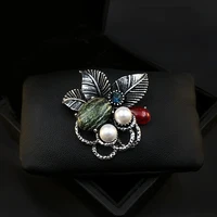 retro natural flower brooch for women suit pearl jewelry exquisite corsage pin mothers day gifts clothing accessories party pin