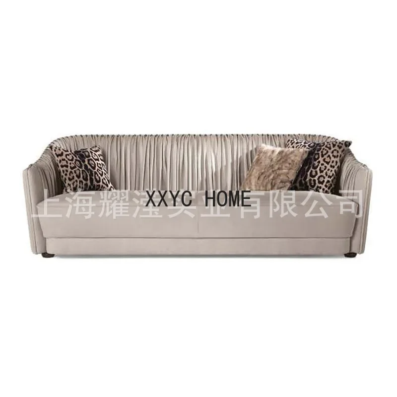 Современный скандинавский плиссированный диван для отдыха на 3 персоны