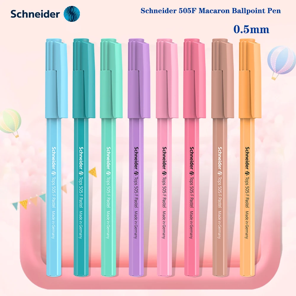 

New German Schneider Ballpoint Pen505F Macaron Medium Oil Pen Bullet Waterproof Quick-drying Smooth Blue 0.5mm Office Stationery