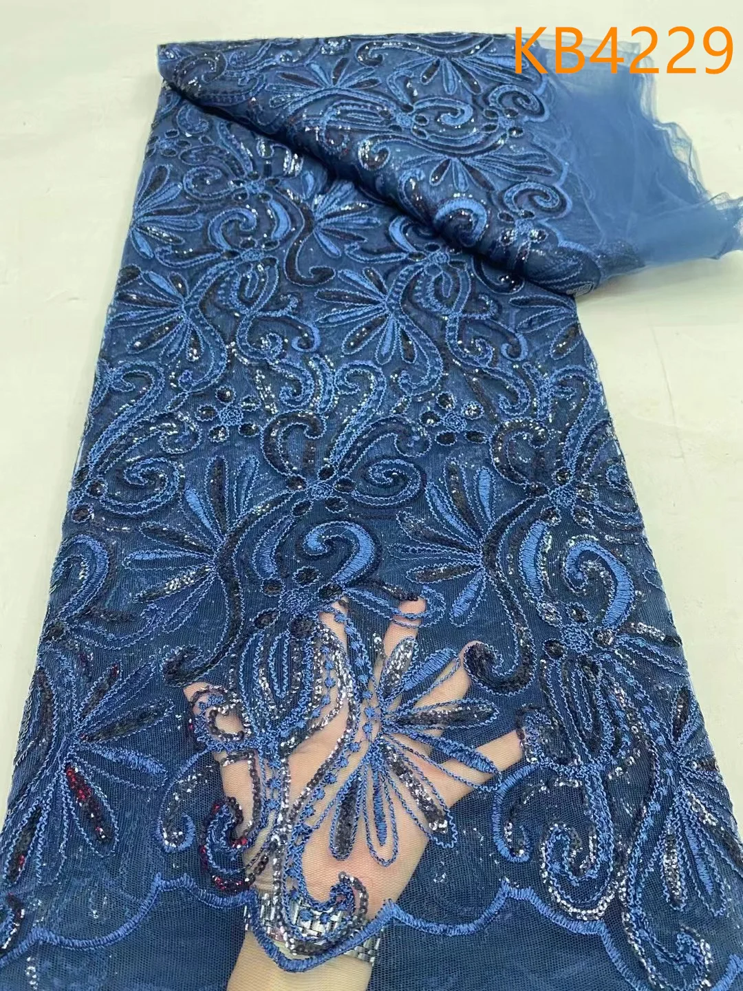 Африканская зеленая кружевная ткань с блестками Тюлевое кружевное свадебное