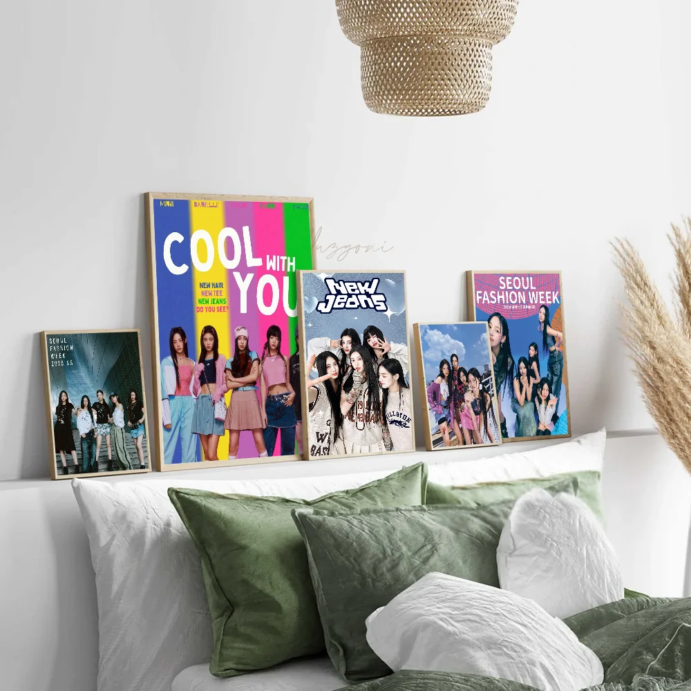 Kpop N-Newjeans винтажные постеры липкие для комнаты домашний бар кафе Декор кавайный