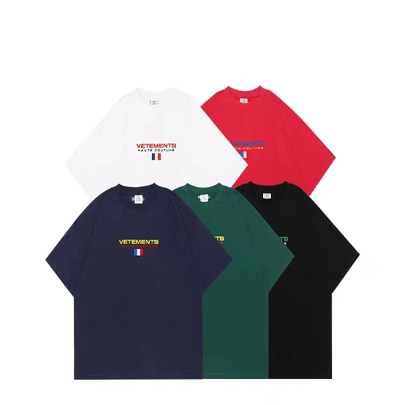 

High Quality Letter Embroidery Vintage T-shirt Men and WomenThe Same Kindand Same Kind 1:1 Heavy T Shirt