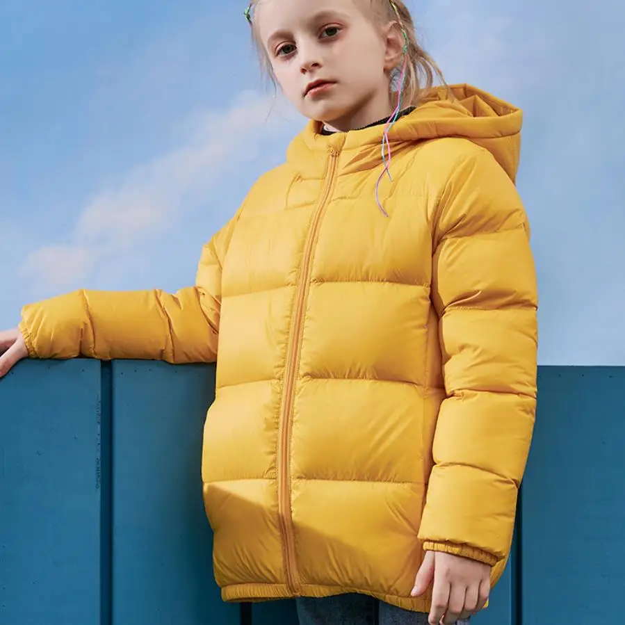 Winter New Children's Ultralight Coat Hooded Windproof Warm Outerwear 90% White Duck Down Jackets For Kids A1710