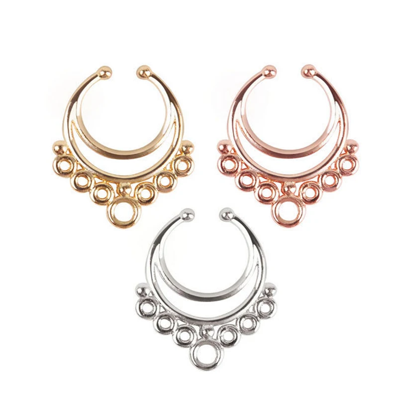 

1PC Nose Ring Clip On Fake Septum Piercing Hoop Ear Cartilage Tragus Helix Daith Piercing Nariz Piercings Fashion Body Jewelry