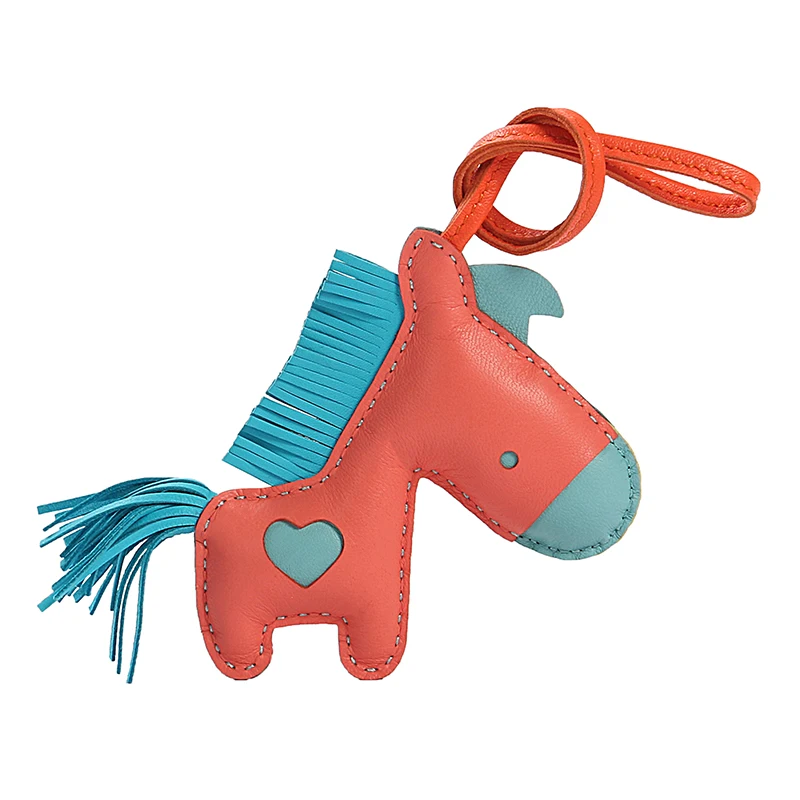 Hand stitched H home love pony pendant sheepskin tassel pendant car key chain pendant car interior jewelry pendant