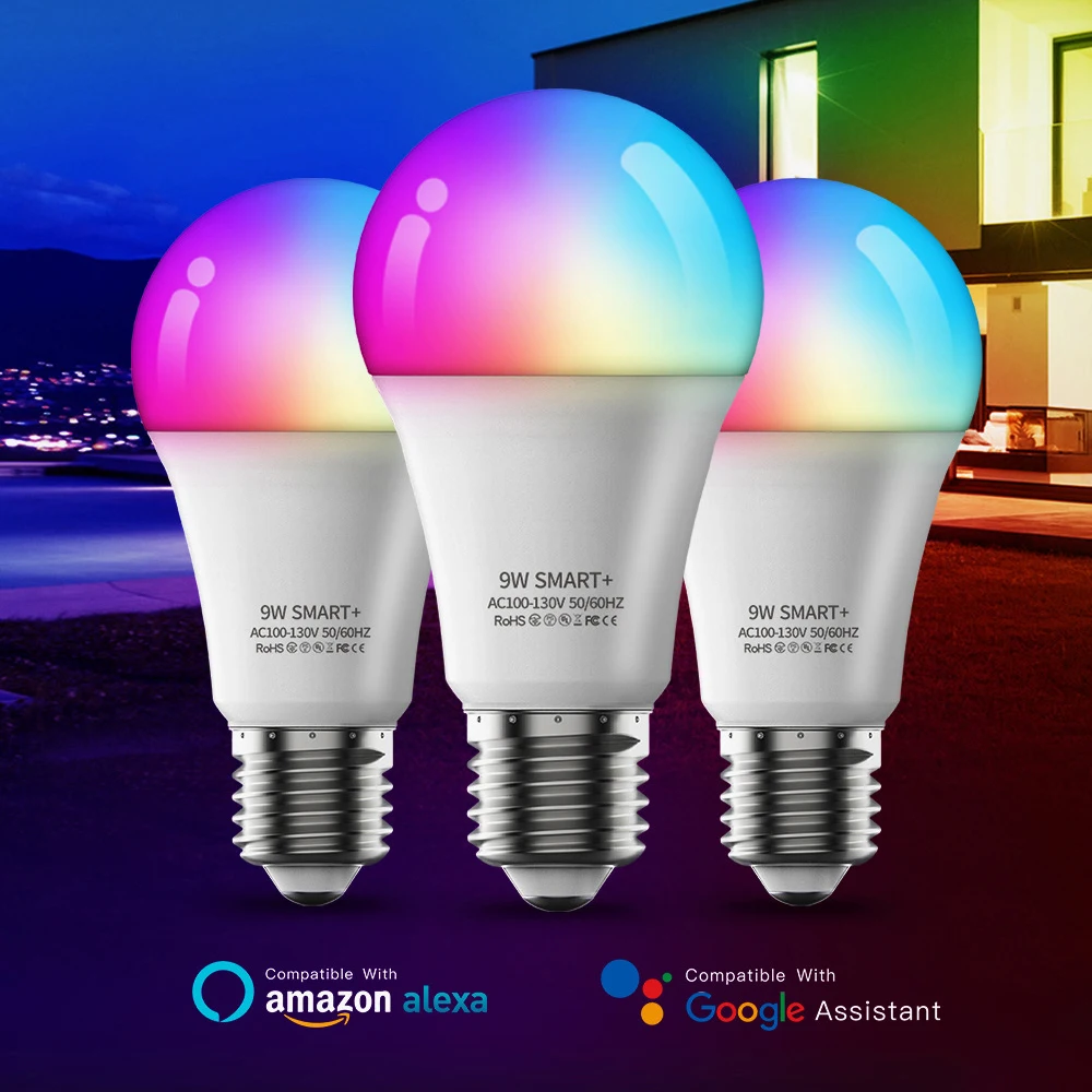 

Умная Светодиодная лампа E27, 110-130 в, 9 Вт, Wi-Fi, Bluetooth