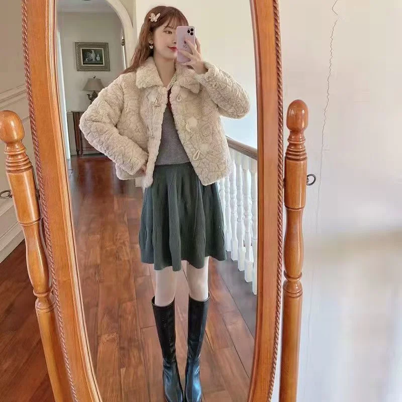 Шуба женская 2024 новая толстая модная осенне-зимняя имитация плюшевой куртки