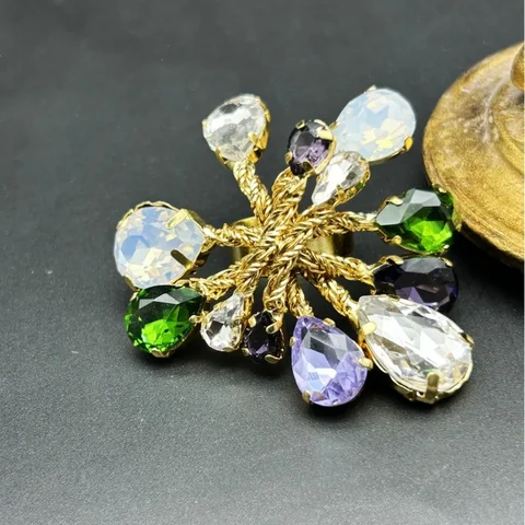 Винтажное бронзовое кольцо с золотом