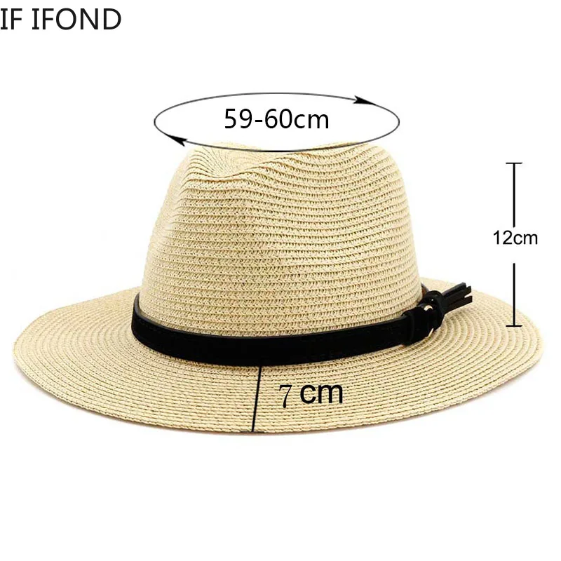 60CM Size Design Mens Straw Sun Hat For Women British Style Panama Church Jazz Hats Summer Beach Vacation Hats